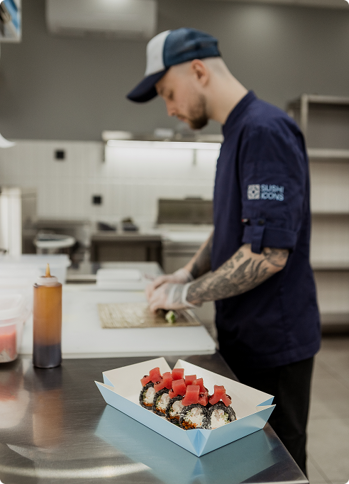 Sushi in boxes
